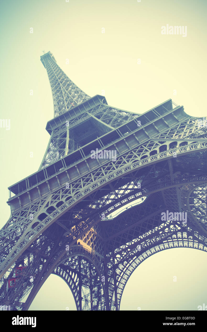 The Eiffel Tower in Paris. Retro style toned image Stock Photo