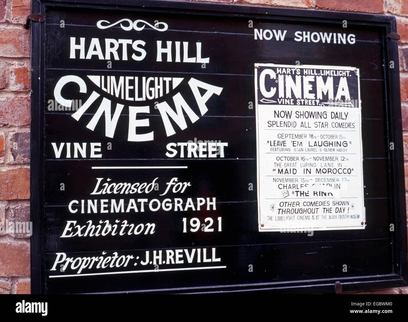 Victorian cinema sign at the Black Country Living Museum, Dudley, West ...