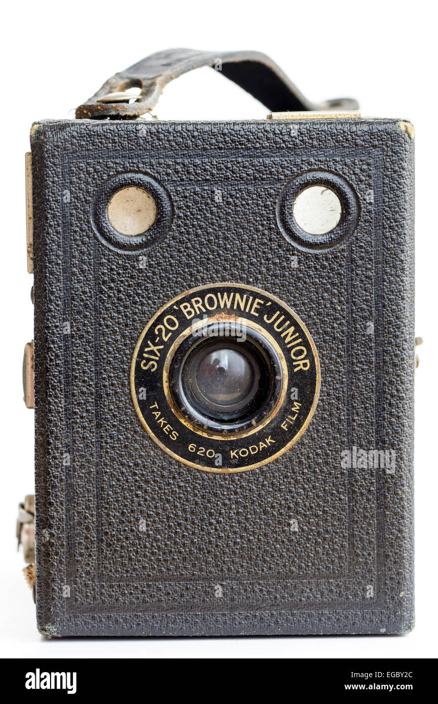 Vintage camera, a 193943 Kodak Six20 Brownie Junior box camera. 620
