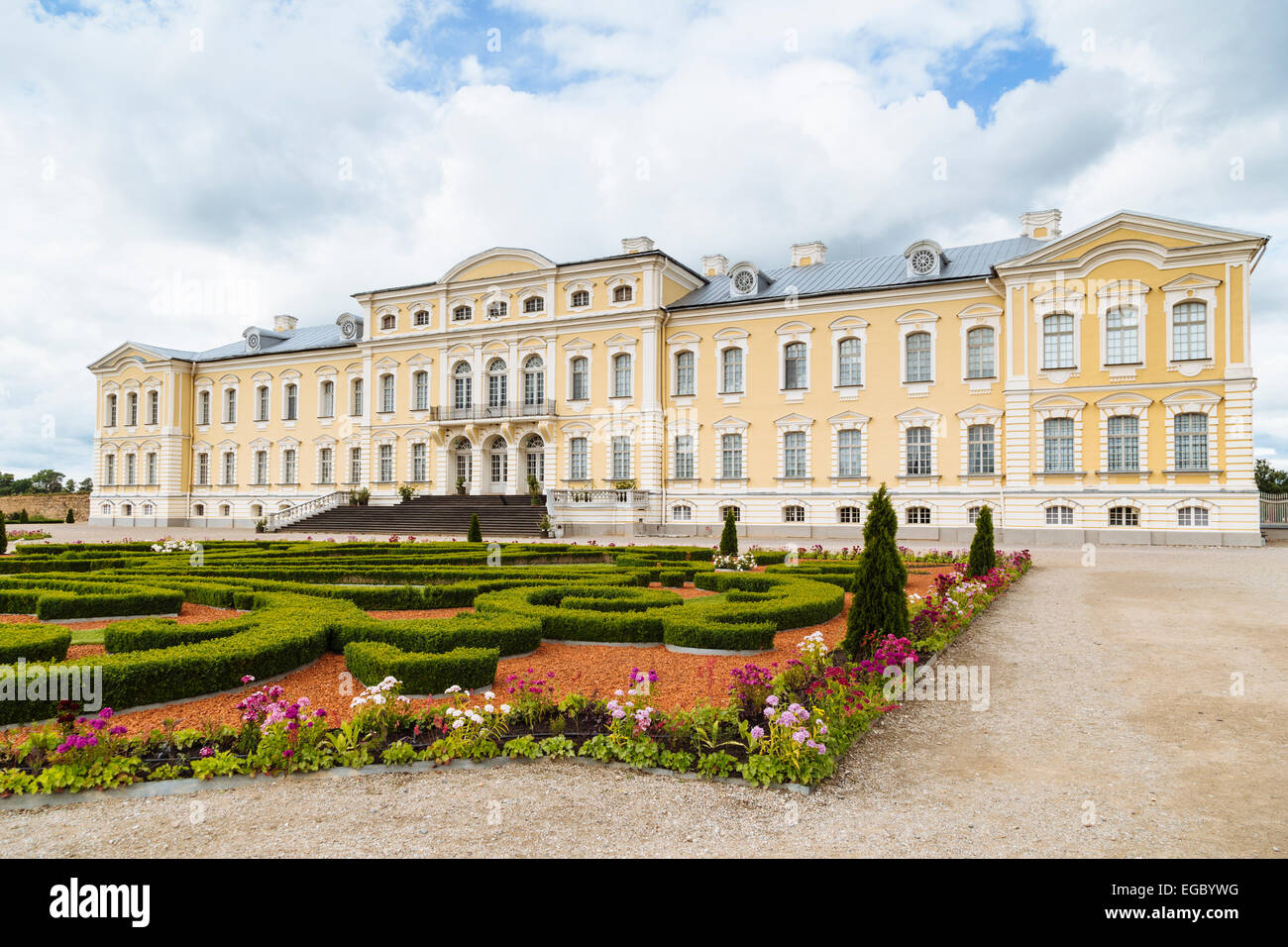 Formal gardens, Rundale Palace Museum and Park, Latvia Stock Photo