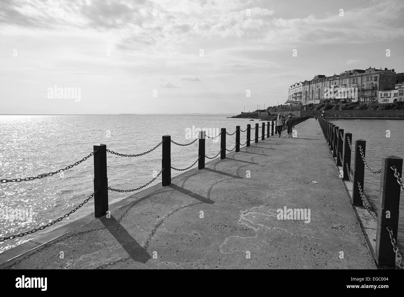 Seafront walkway at Weston-Super-Mare. Stock Photo