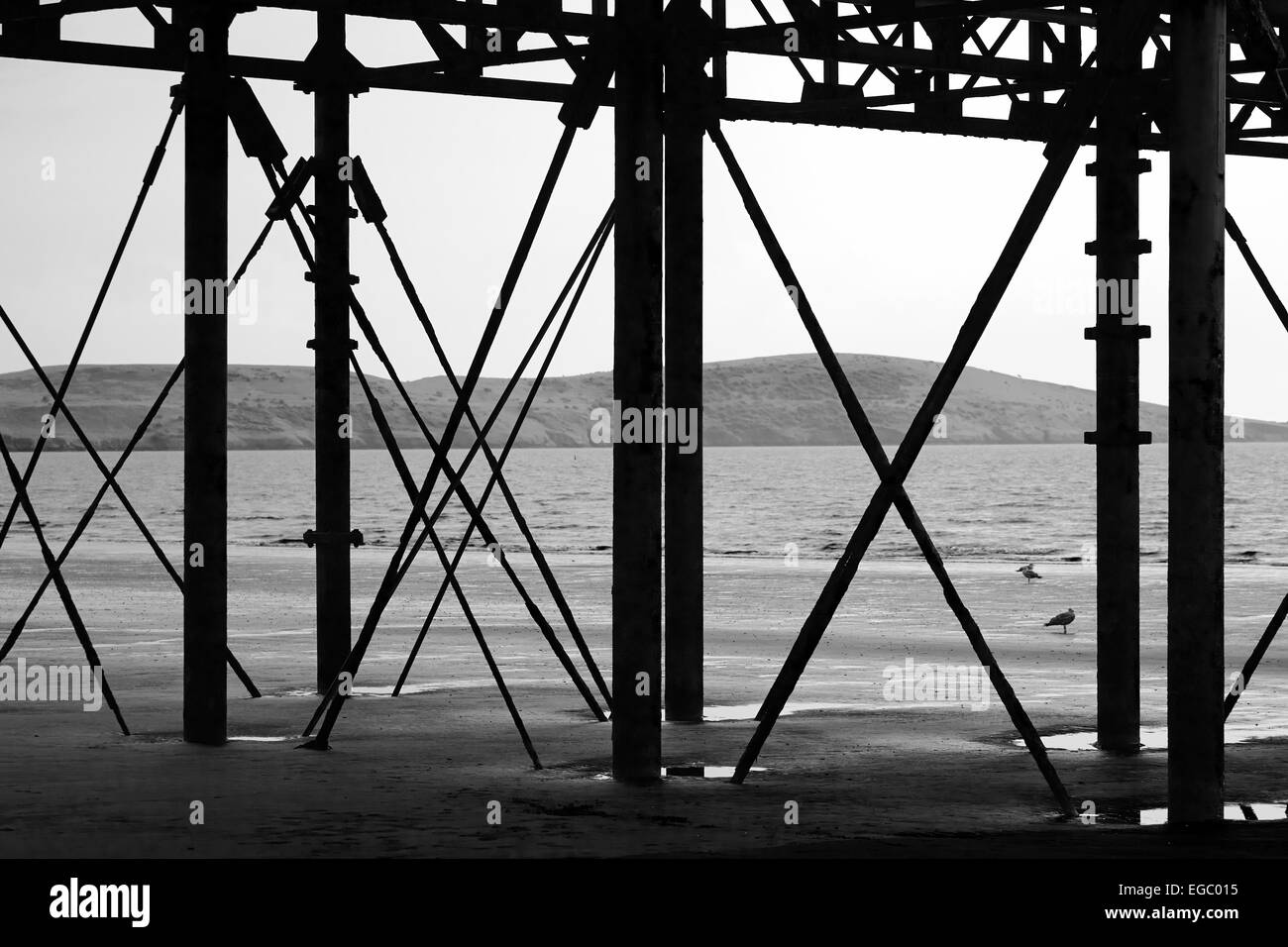 Section of the pier at Weston-Super-Mare. Stock Photo