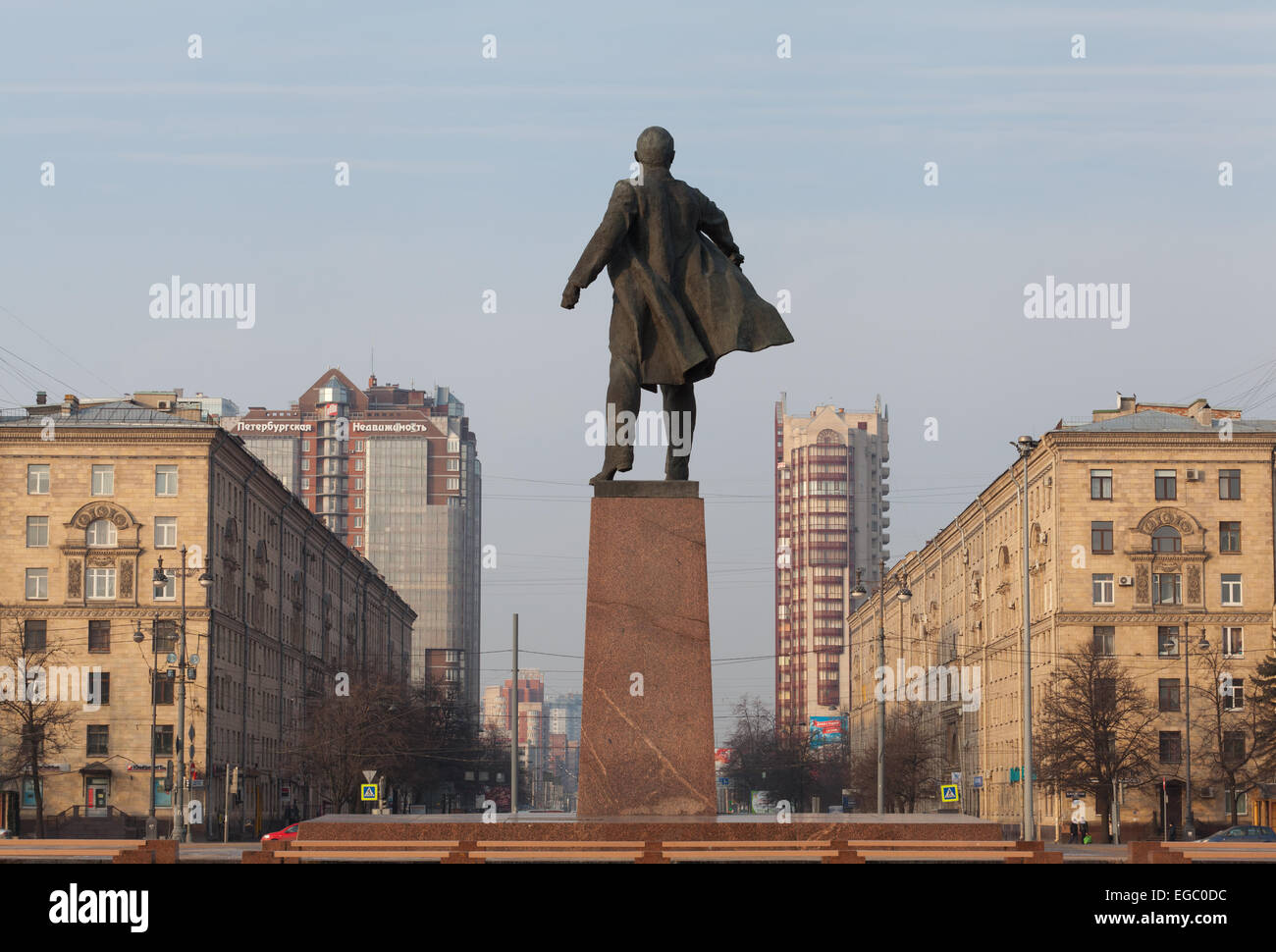 The monument to Vladimir Lenin, Moscow Square, St.Petersburg, Russia. Stock Photo