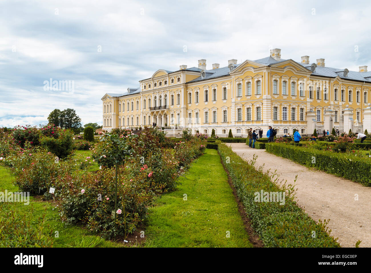 Rose gardens, Rundale Palace Museum and Park, Latvia Stock Photo
