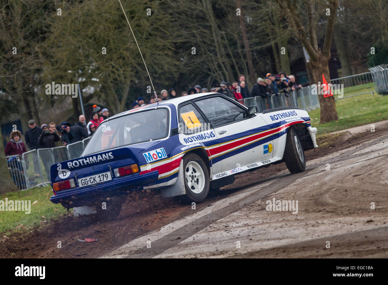 Coventry, UK. 22nd Feb, 2015. Race Retro Live Rally where classic rally cars race around a set out course at Stoneleigh Park in Coventry UK Credit:  steven roe/Alamy Live News Stock Photo