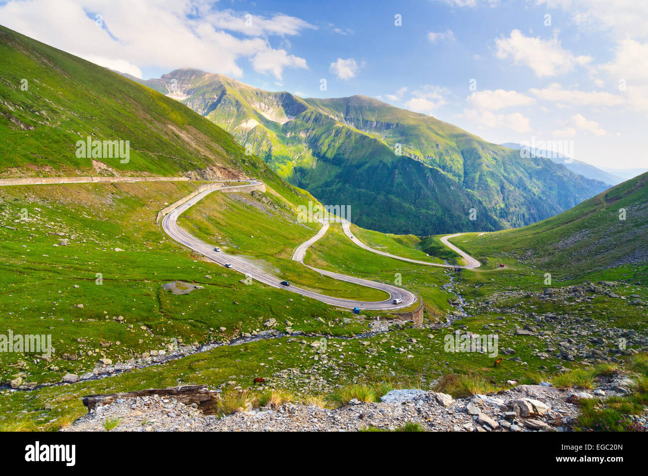 Transfagarasan mountain road, Romanian Carpathians Stock Photo