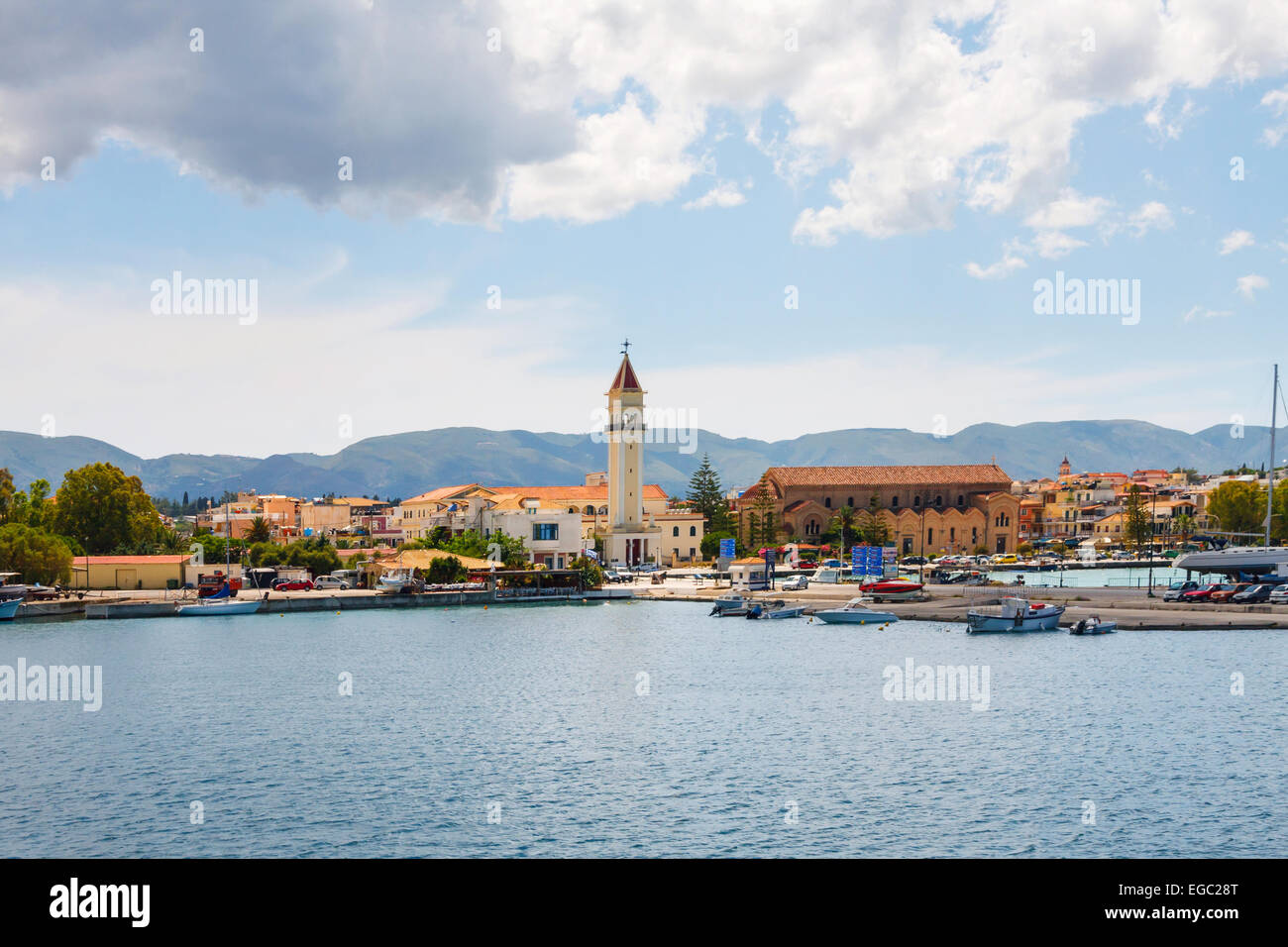 view of the city and harbor Zakynthos, Greece Stock Photo
