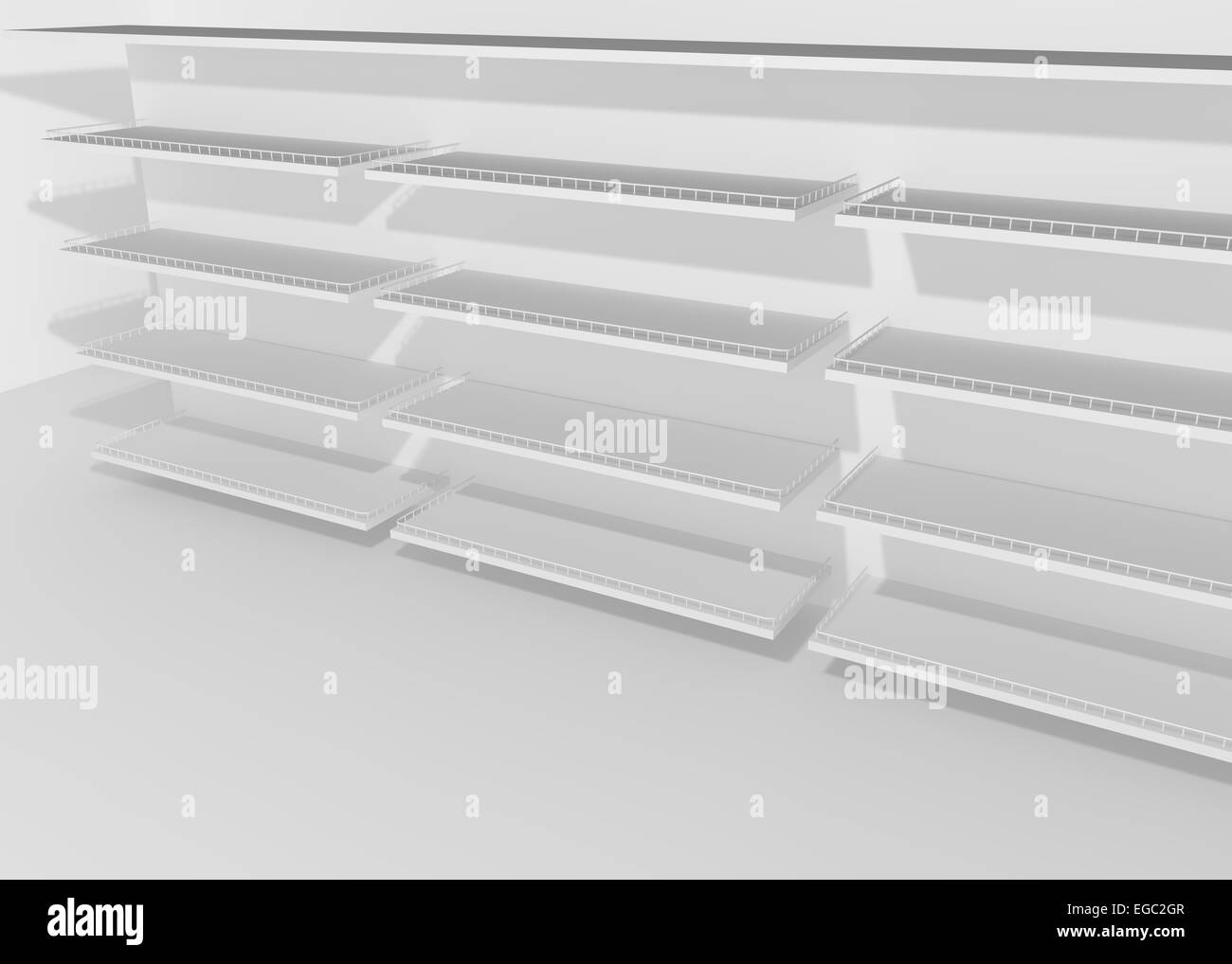 White empty shelves for goods and products in the store Stock Photo Alamy