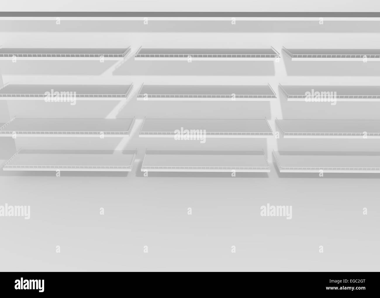 White empty shelves for goods and products in the store Stock Photo Alamy