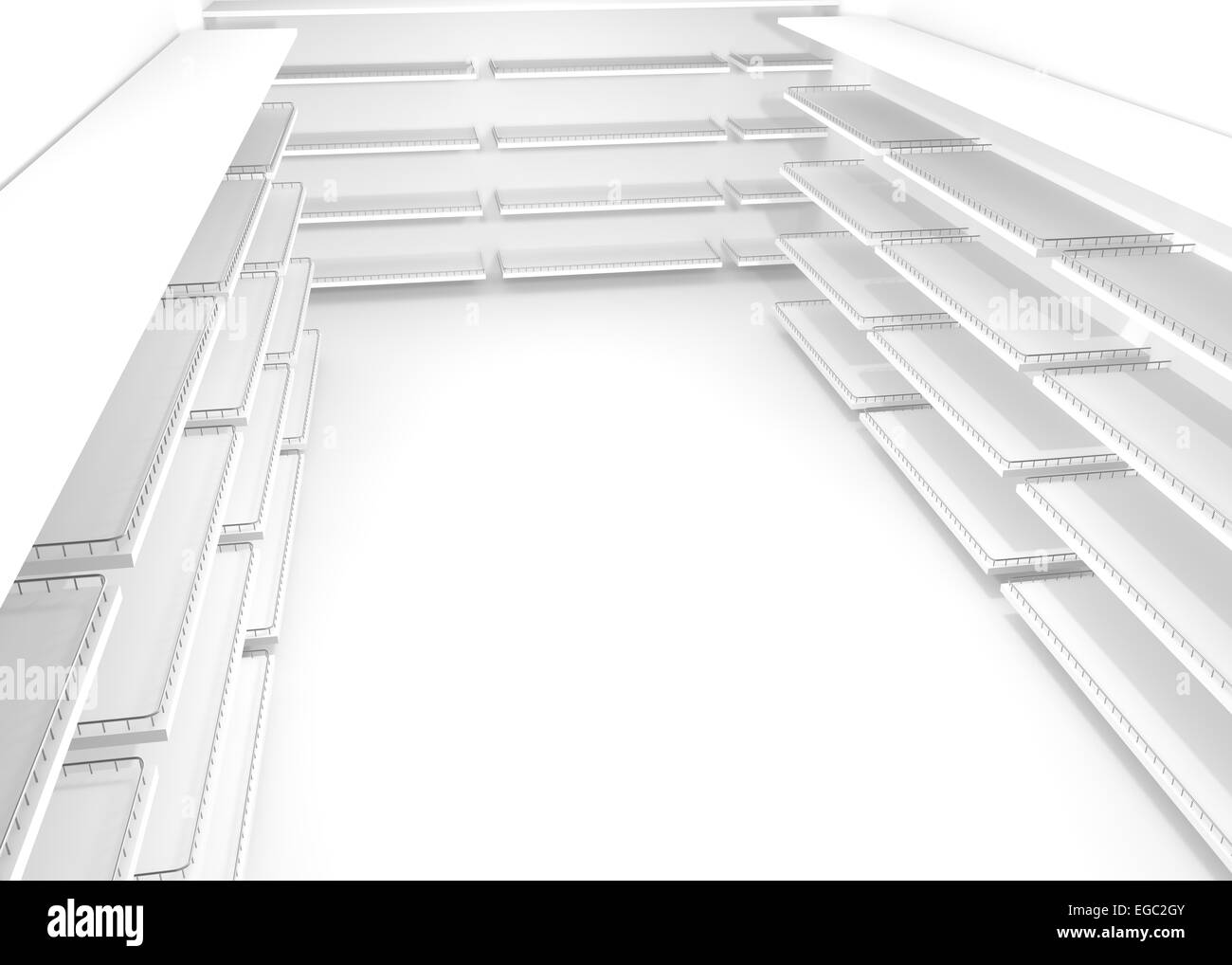 White empty shelves for goods and products in the store Stock Photo Alamy