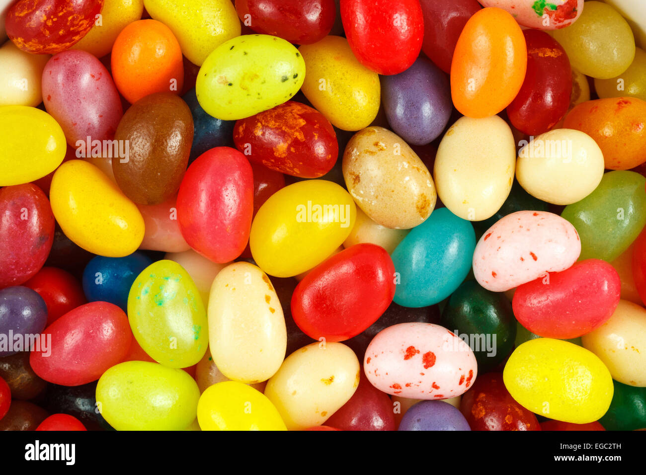 Close up of assorted multicolored jelly beans Stock Photo