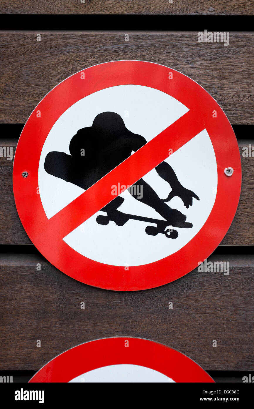 No Skateboarding Sign Stock Photo