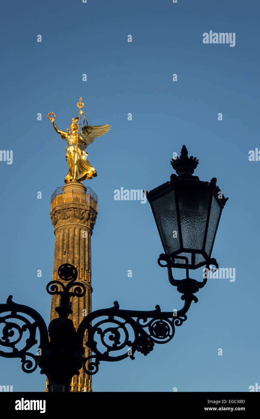 Statue of Victory Column, Siegessaeule, Tiergarten, Berlin Victory Column, Stock Photo