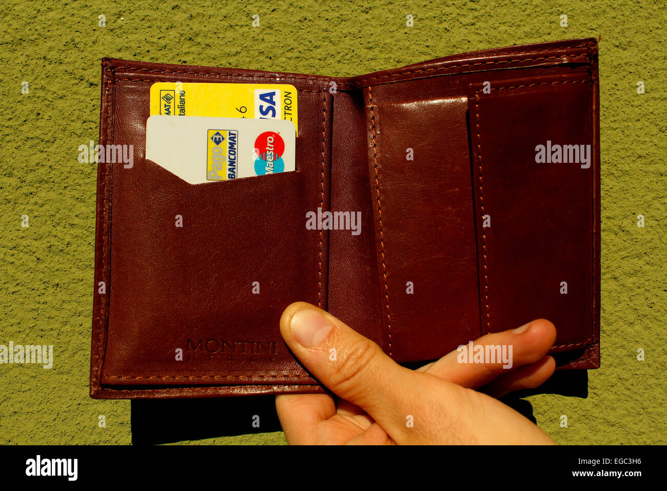 Wallet with credit cards Stock Photo