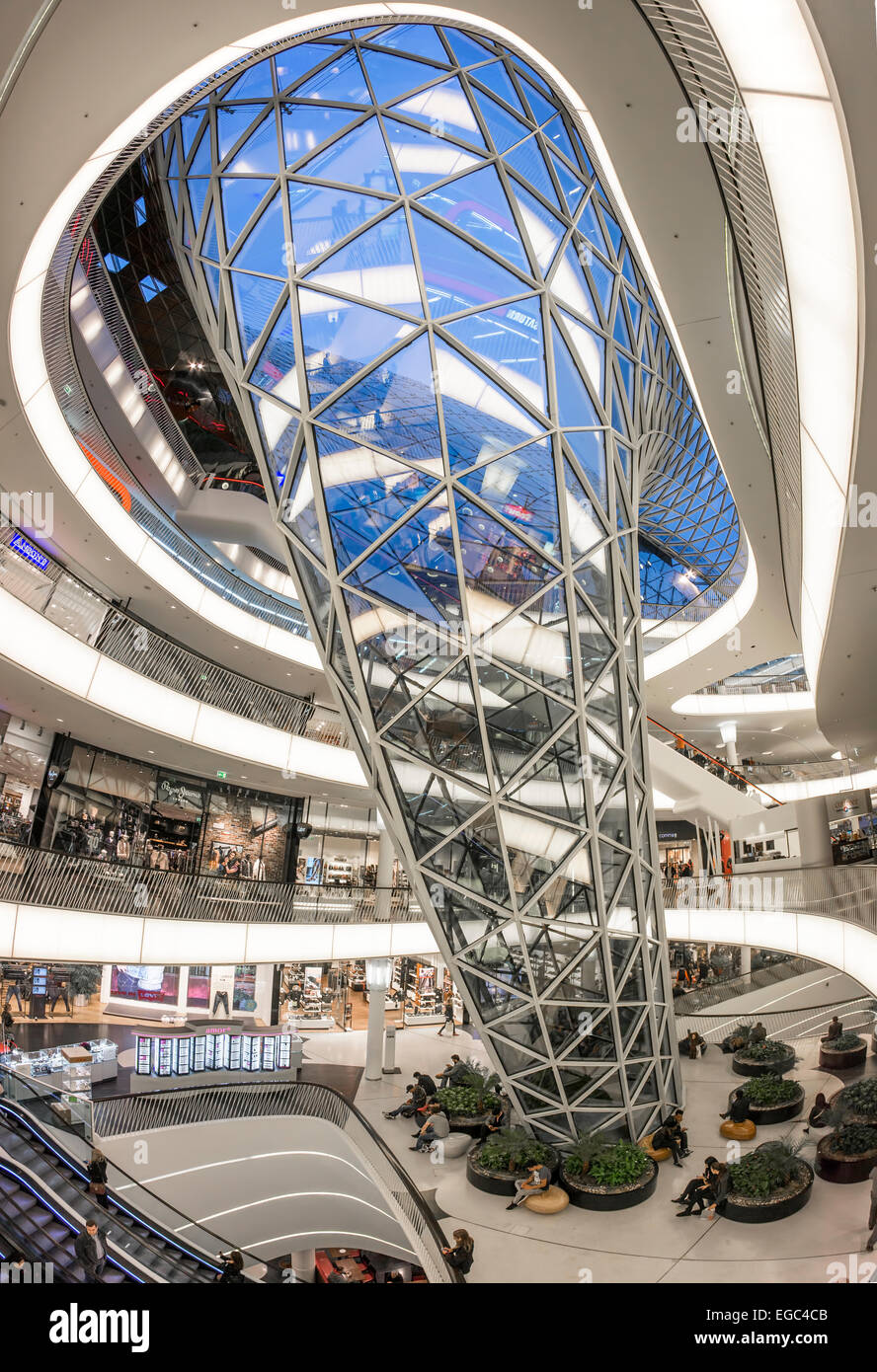 MyZeil Shopping Mall , Modern Architecture, Frankfurt, Hessen, Germany Stock Photo