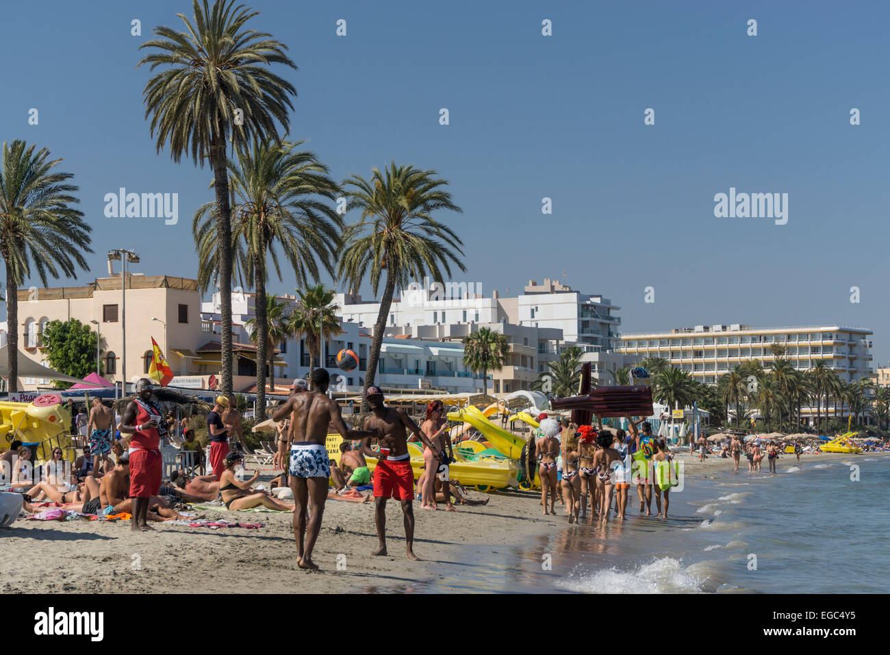 Playa den Bossa, Eivissa,  Spain, Baleraric Islands Stock Photo