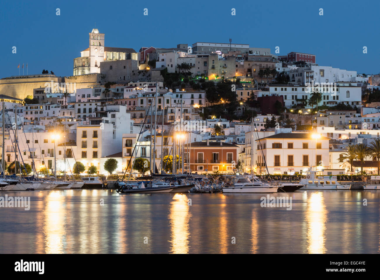 Harbour, Dalt Vila, Eivissa, Ibiza, Balearic Islands, Spain Stock Photo