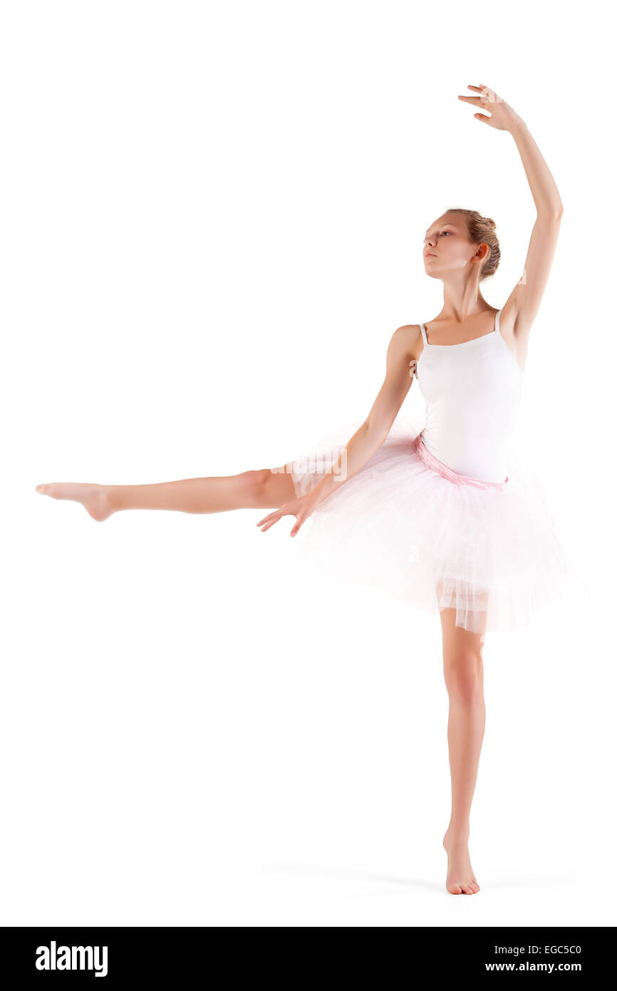 Ballerina in classical tutu over white background Stock Photo - Alamy