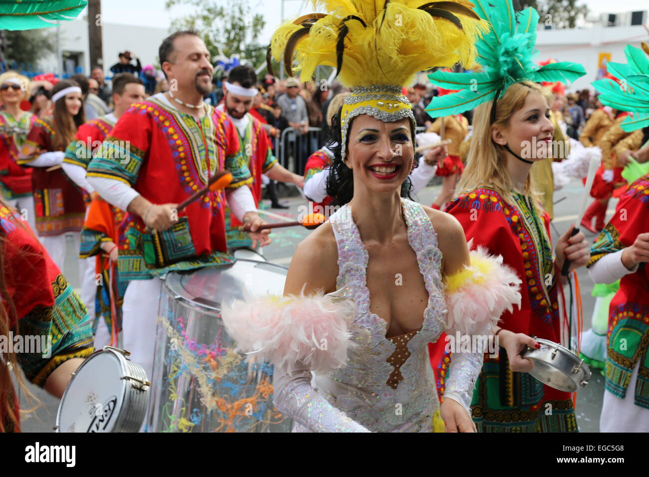 Nicosia, Cyprus. 22nd Feb, 2015. People perform Brazilian music druing