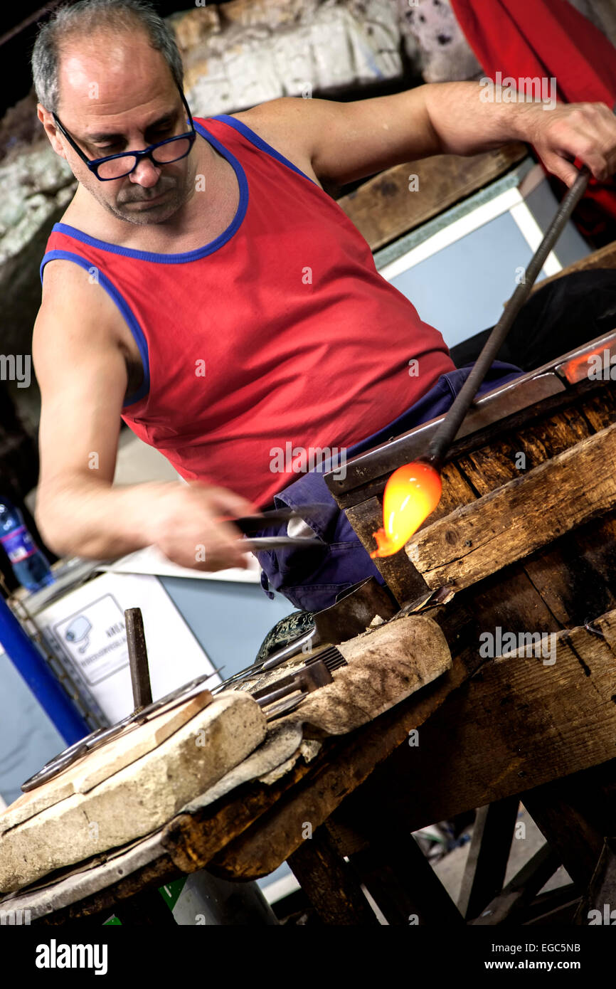 Glass blower, Island of Murano, Venice, Italy Stock Photo Alamy