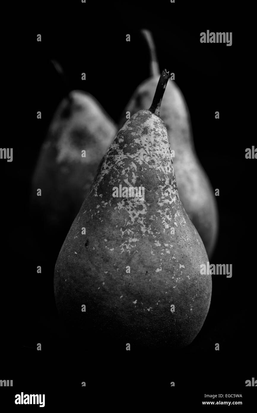 3 pears Stock Photo