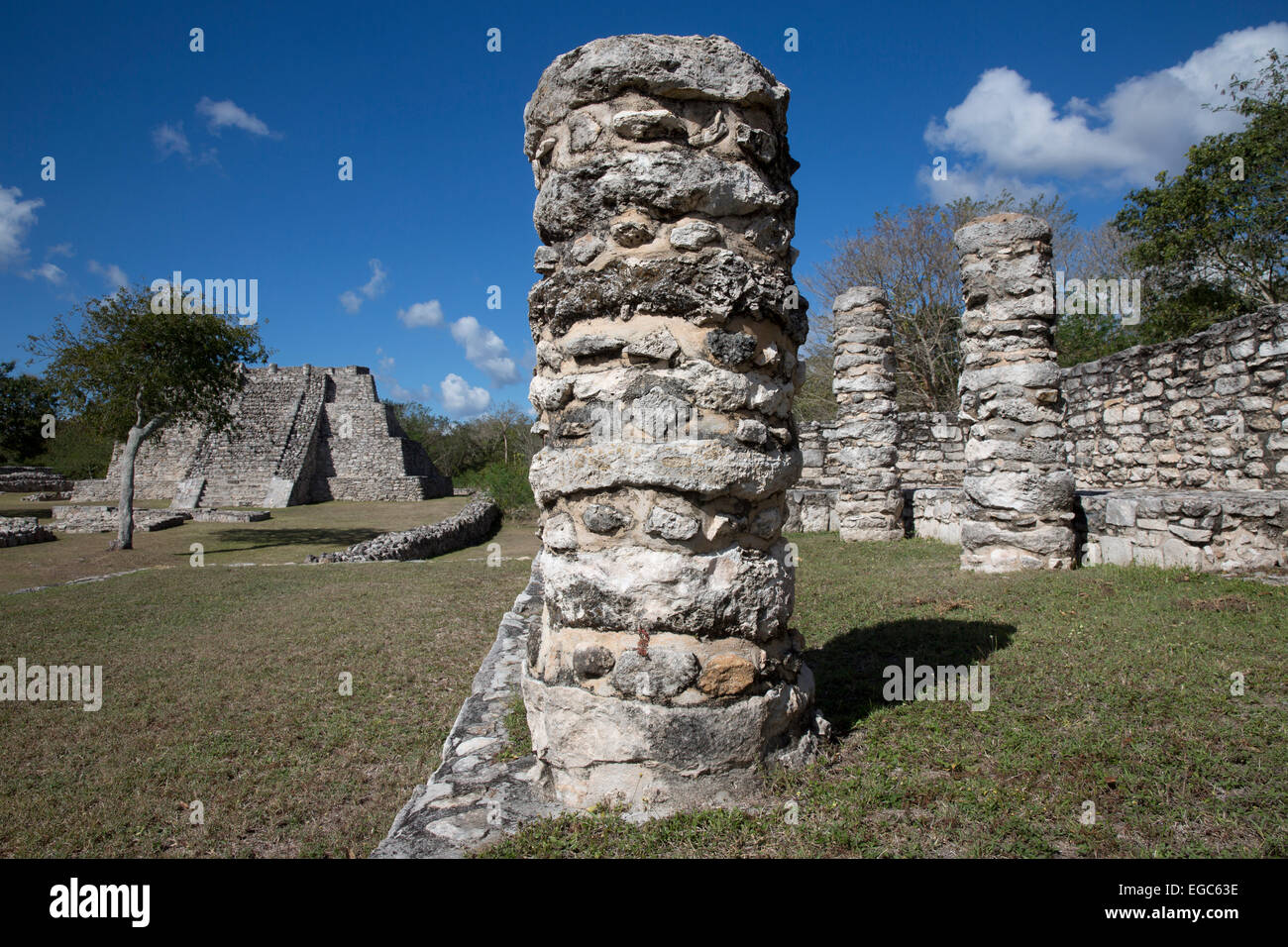 Mayan ruins at Mayapan, Yucatan, Mexico Stock Photo