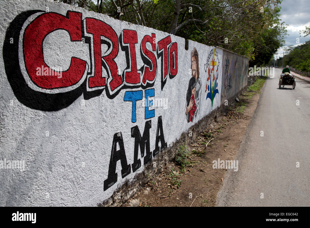 Wall art, Yucatan, Mexico Stock Photo