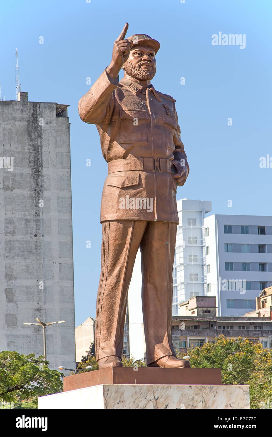 City hall and statue of Michel Samora in Maputo, Mozambique Stock Photo