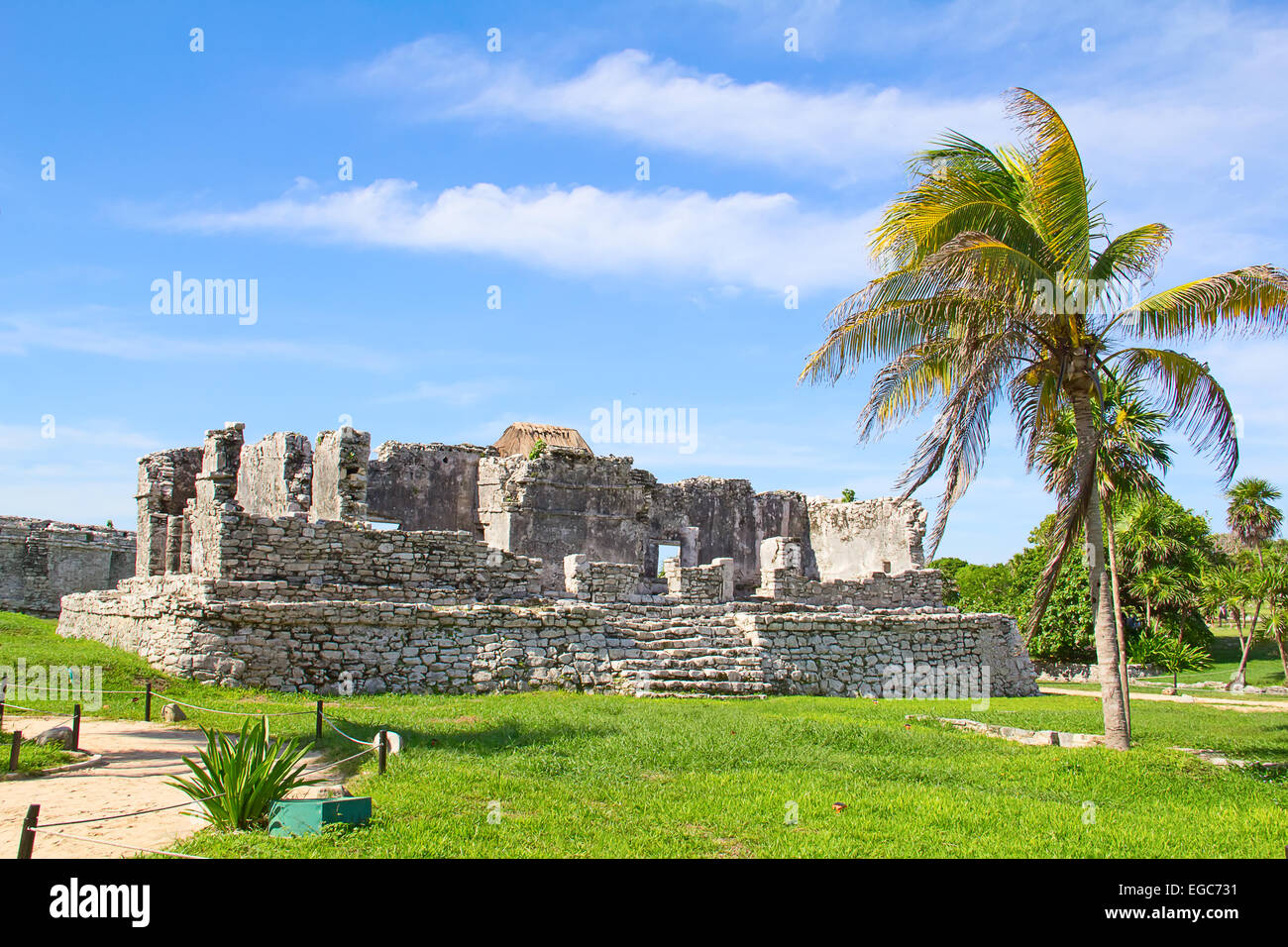 Ruins of the Mayan fortress and temple near Tulum, Mexico Stock Photo ...