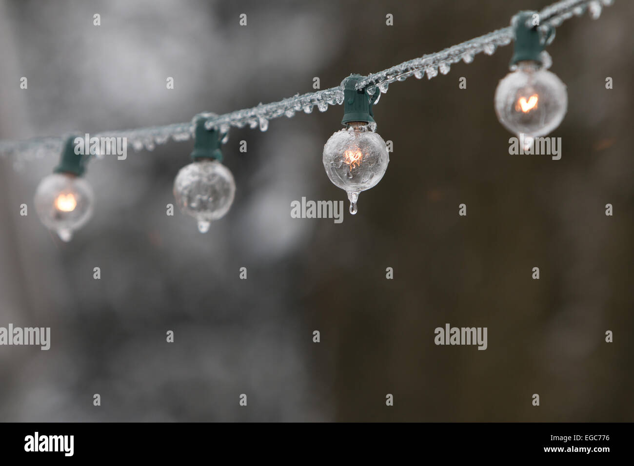 String lights with icicles Stock Photo Alamy