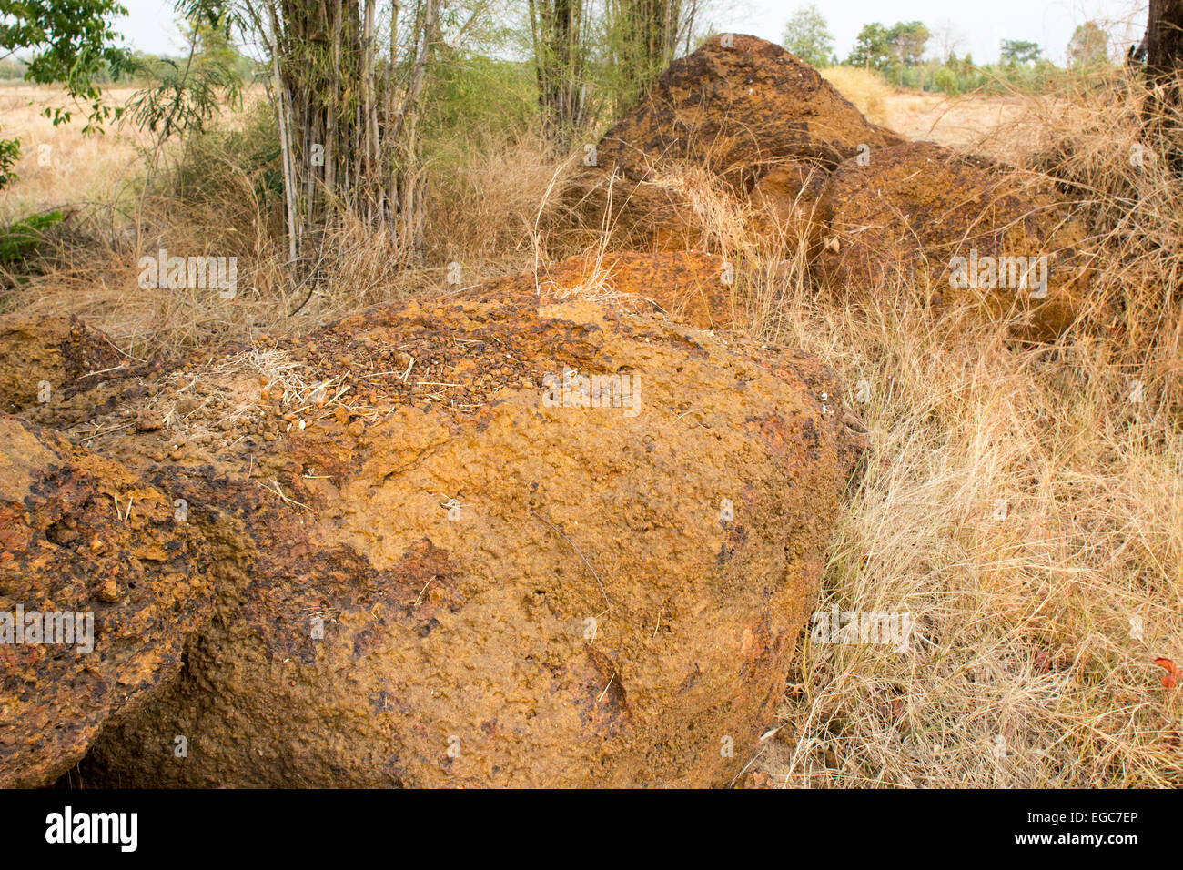 Iron rich rocks in Thailand Stock Photo