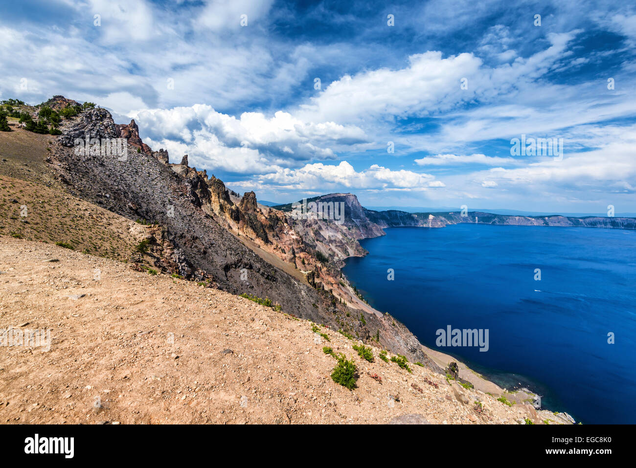 View of the western slope of Crater Lake. Crater Lake National Park