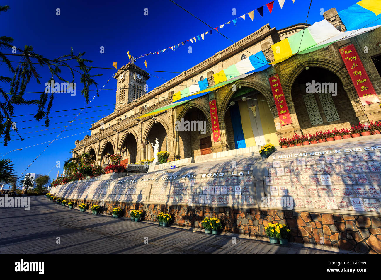 King Cathedral (Stone Church) in the evening. Nha Trang, Vietnam Stock Photo