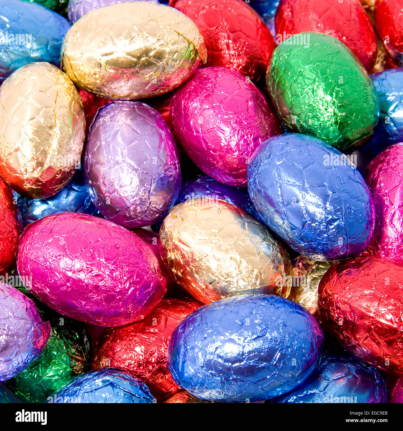 Background of colorful chocolate easter eggs in closeup Stock Photo - Alamy