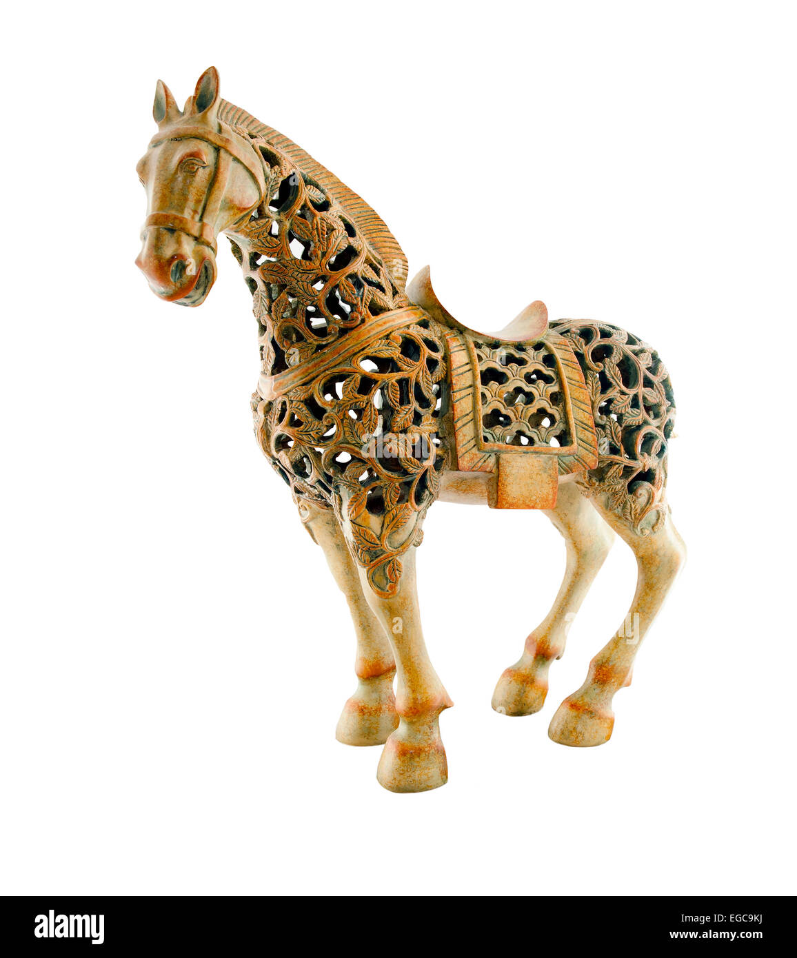 a modern copy of a Tang dynasty filigree horse Stock Photo