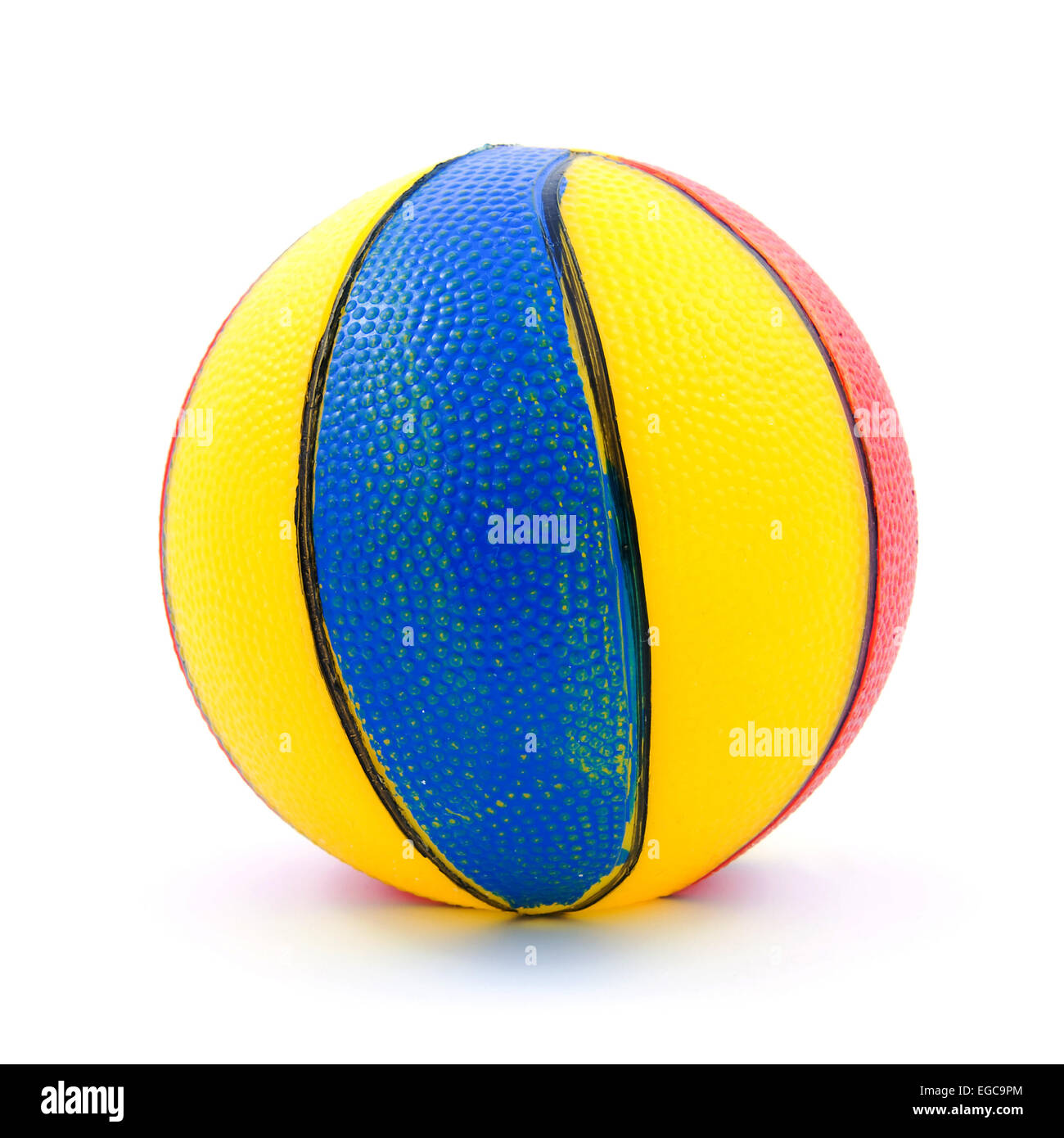 One colorful beach ball over white background Stock Photo - Alamy