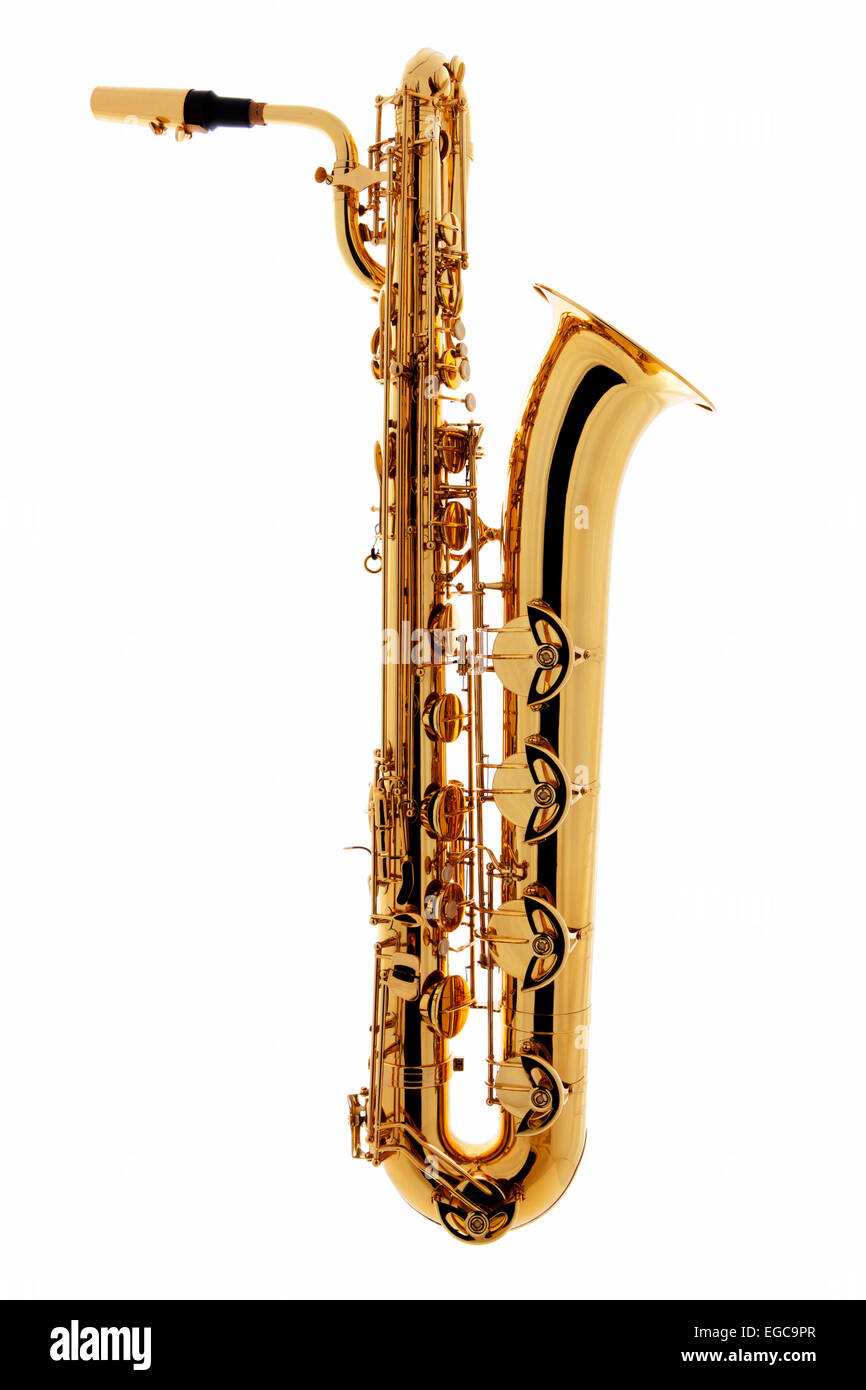 Saxophone instrument over white background Stock Photo