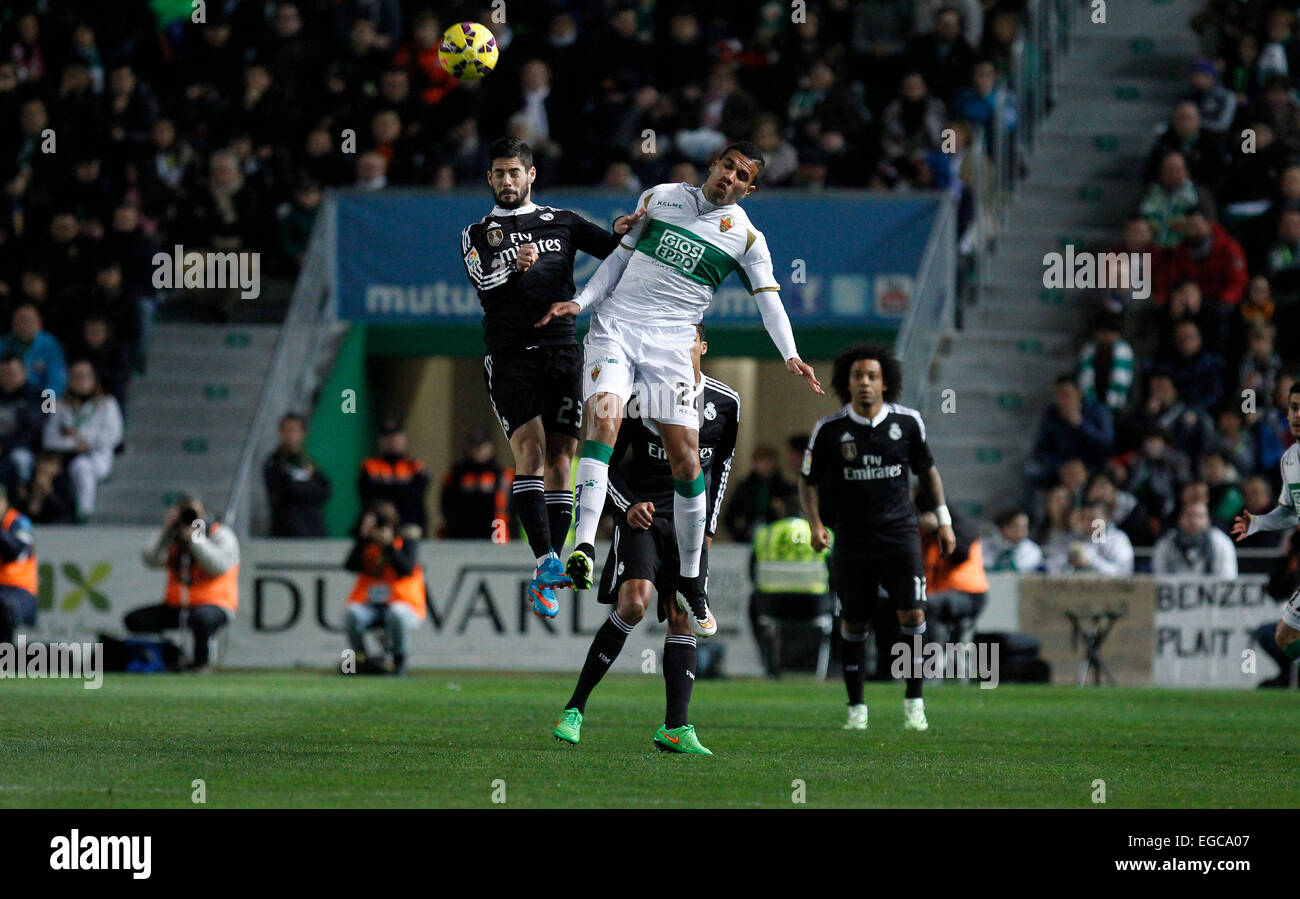 Elche, Spain. 22nd February, 2015. La Liga football match between Elche CF vs Real Madrid Credit:  ABEL F. ROS/Alamy Live News Stock Photo