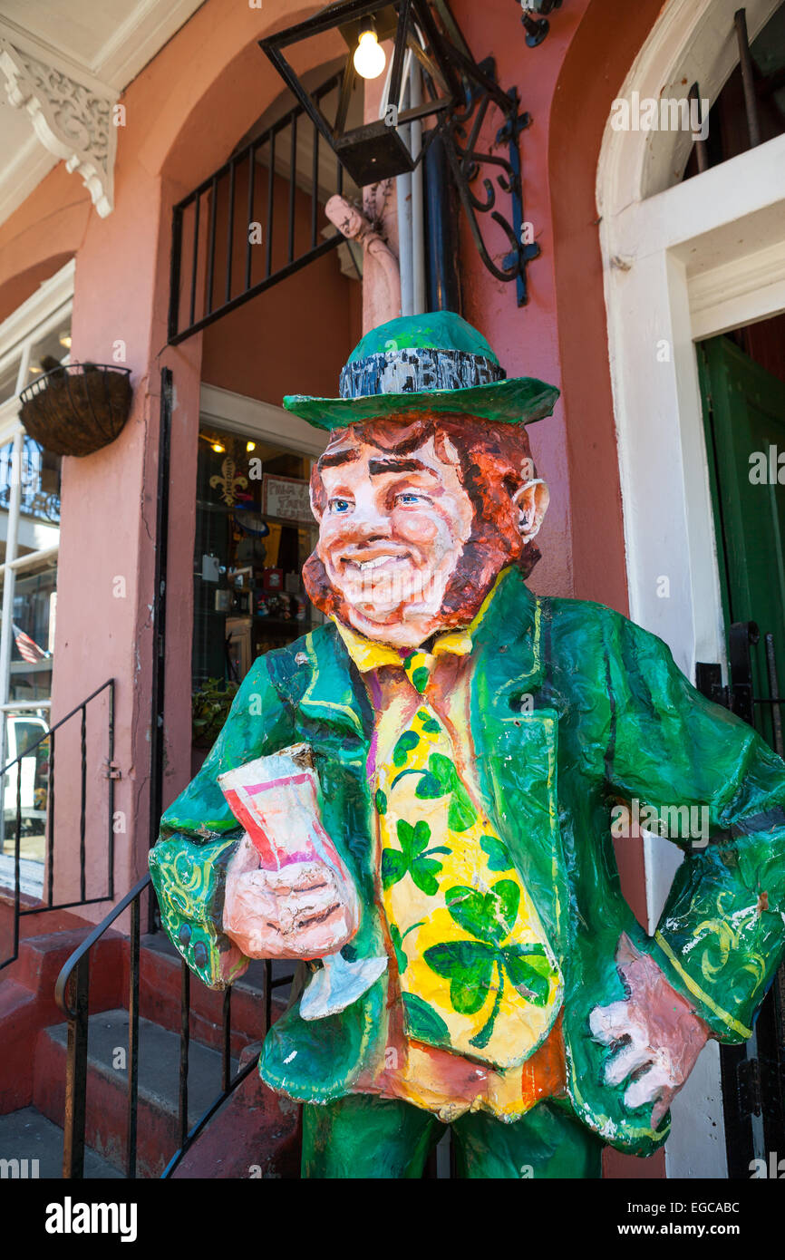 Pat O'Brien's Irish Leprechaun statue, New Orleans, Louisiana Stock Photo