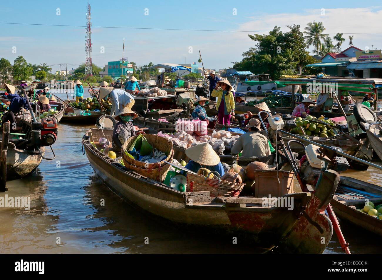 Traditional floating market at Can Tho , Mekong Delta, Vietnam Stock Photo Alamy