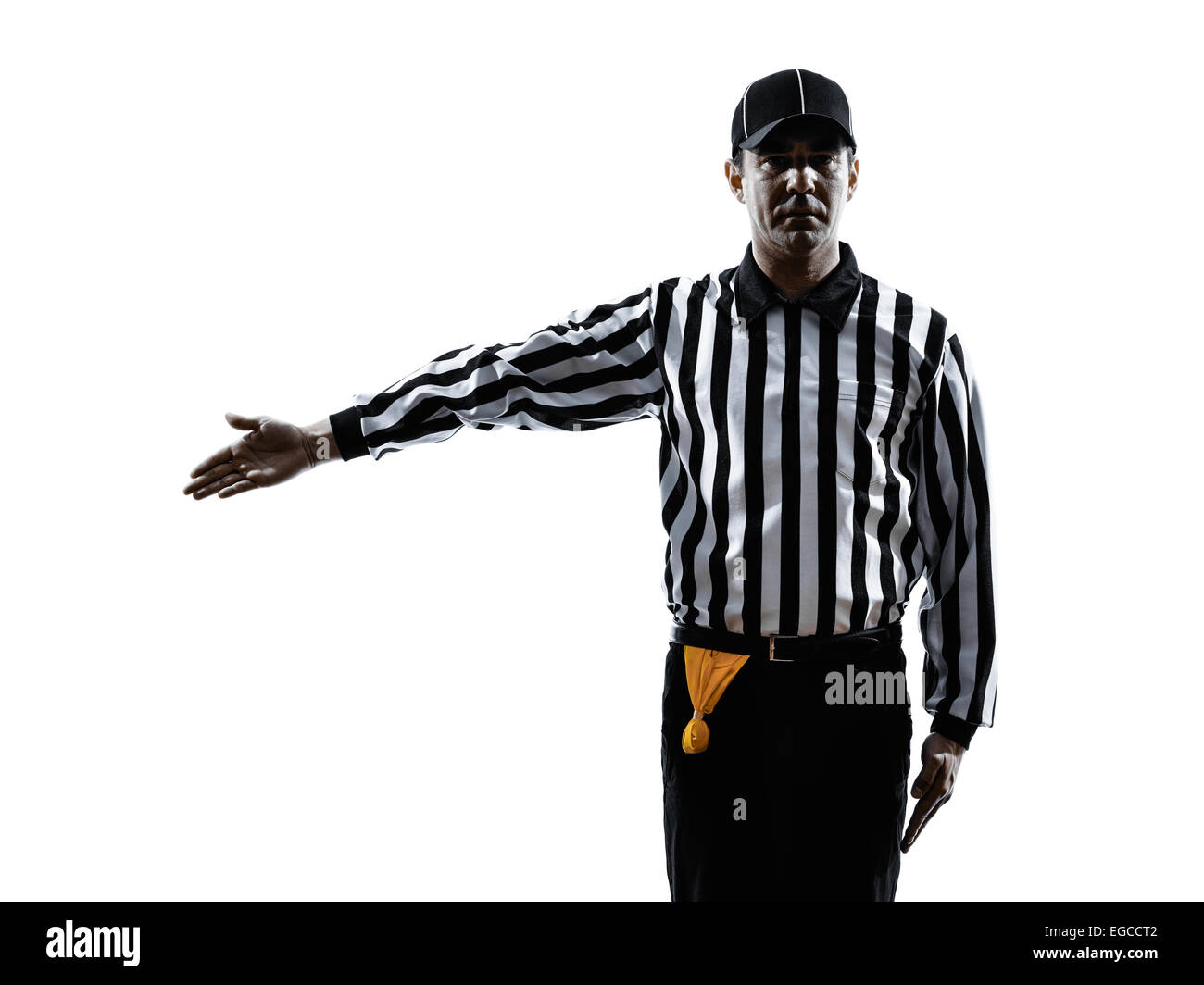 american football referee gestures in silhouette on white background ...