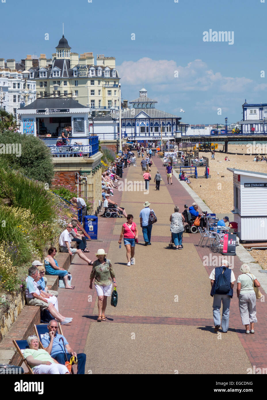 Eastbourne Seafront Promenade Pier Eastbourne Sussex England Stock Photo