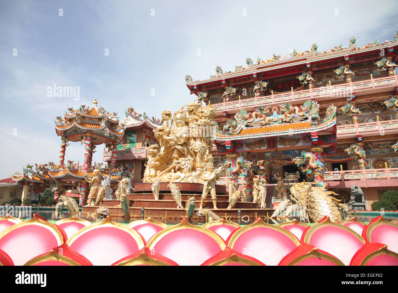 Sculpture in the Chinese Temple,Thailand. Stock Photo