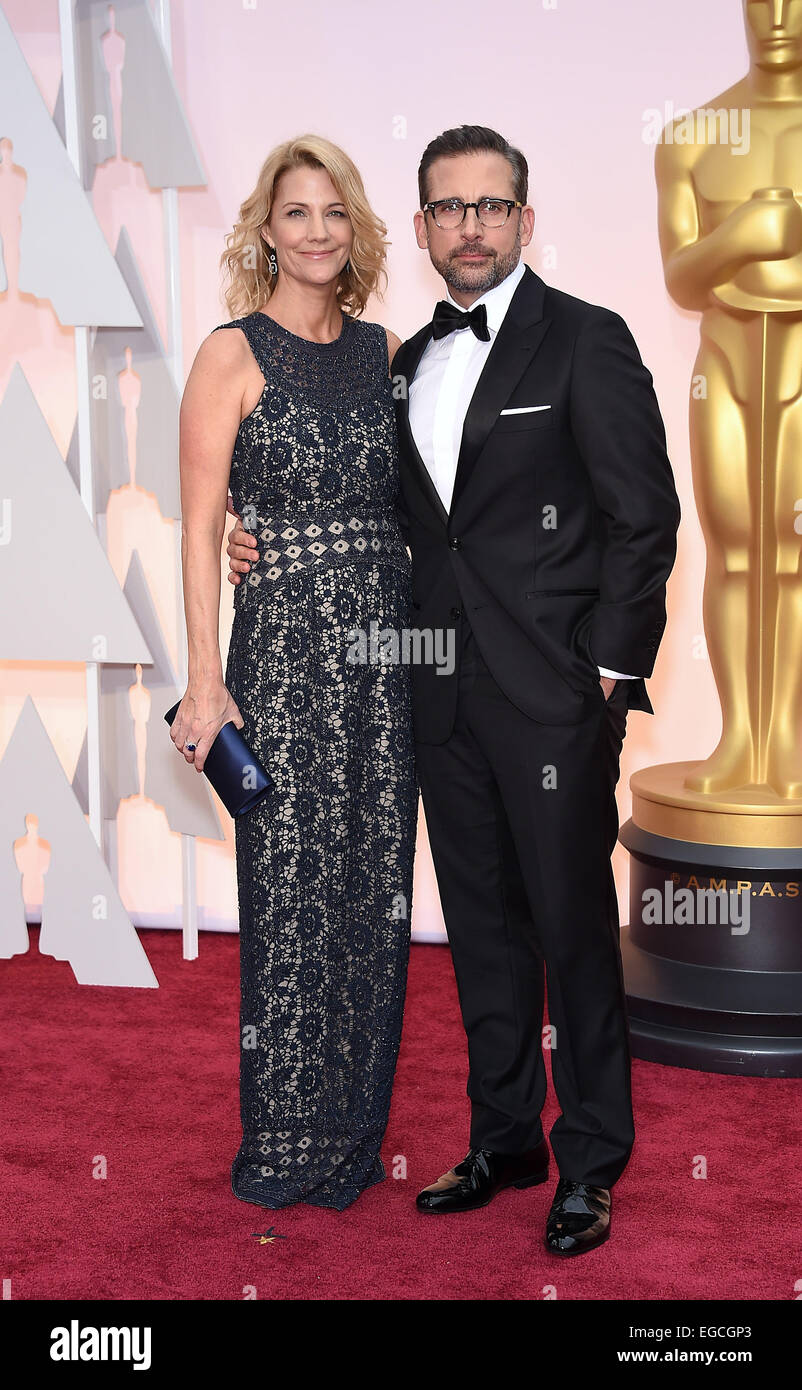 Hollywood, California, USA. 22nd Feb, 2015. Actor STEVE CARELL and wife