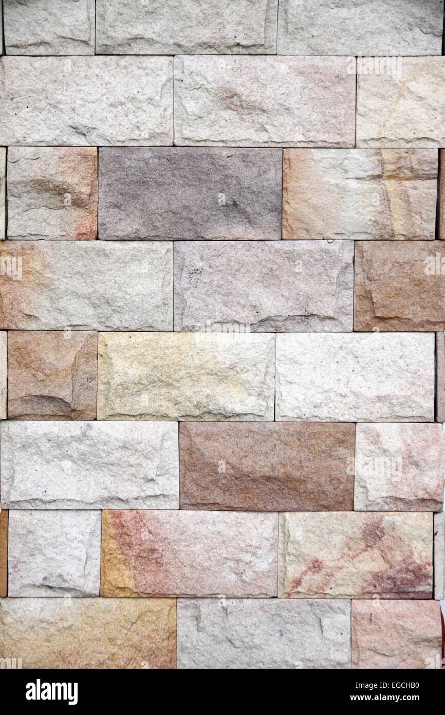 Stone brick wall pattern for background. Stock Photo