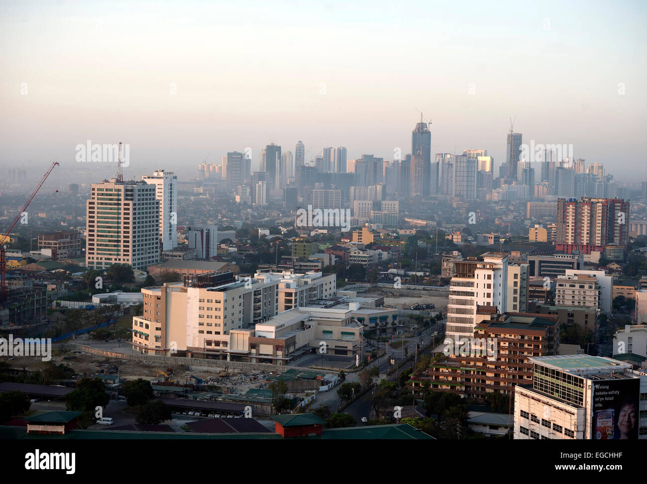 Pasig City, Metro Manila, Philippine Islands, South East Asia with Taguig 'The Fort' in the background. Stock Photo