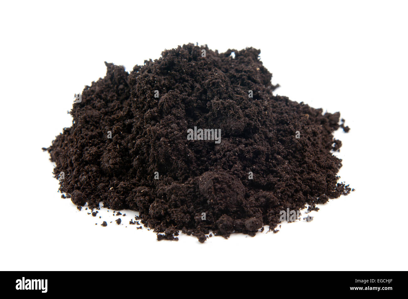 pile of soil isolated on white background Stock Photo