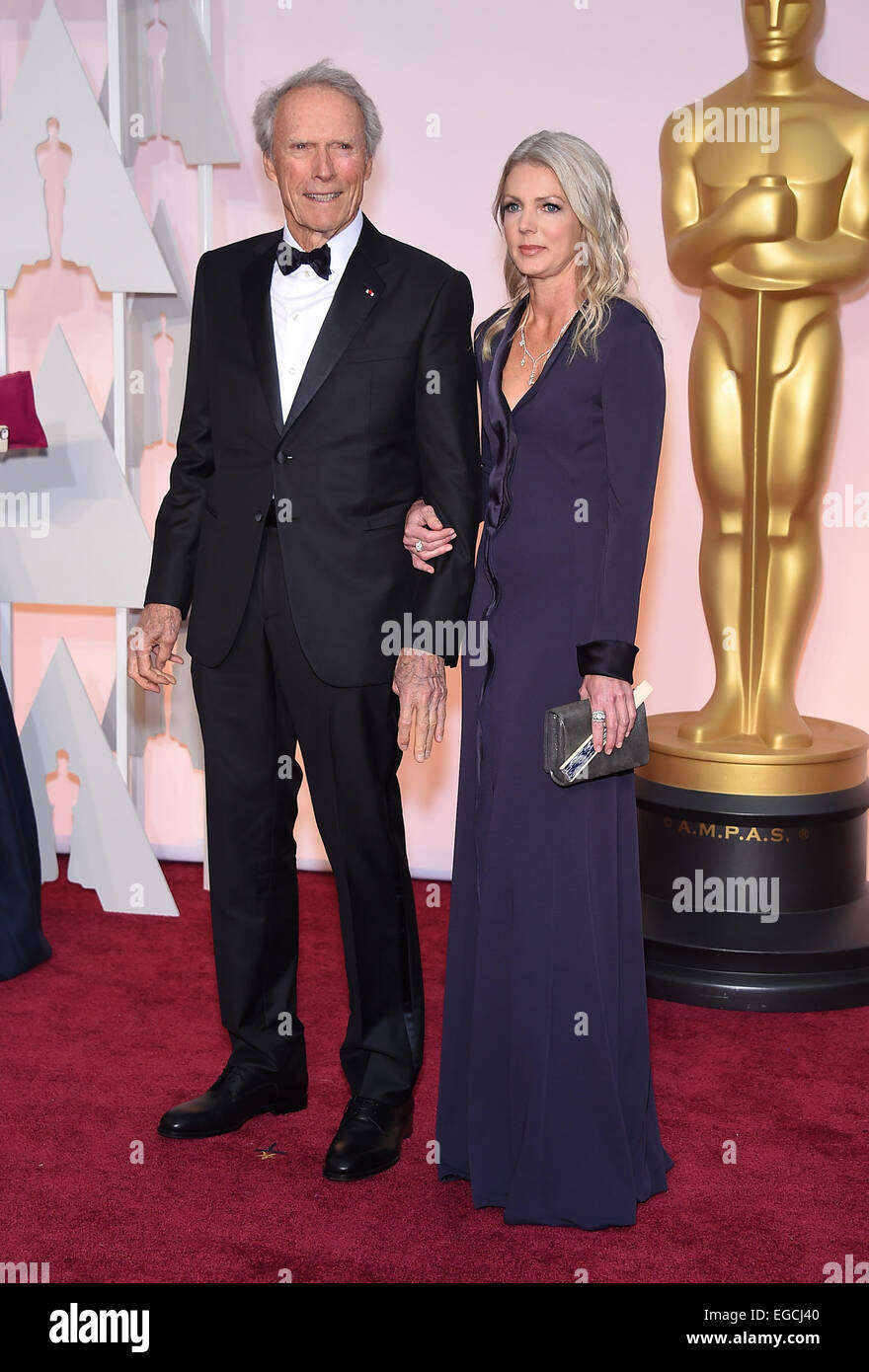 Hollywood, California, USA. 22nd Feb, 2015. CLINT EASTWOOD and CHRISTINE SANDERA on the red carpet during arrivals for the 87th Academy Awards held at the Dolby Theatre. Credit: Lisa O'Connor/ZUMA Wire/ZUMAPRESS.com/Alamy Live News Stock Photo