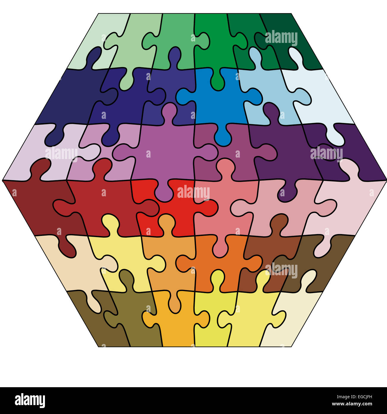 Vector Illustration jigsaw puzzle cuboid Stock Photo Alamy