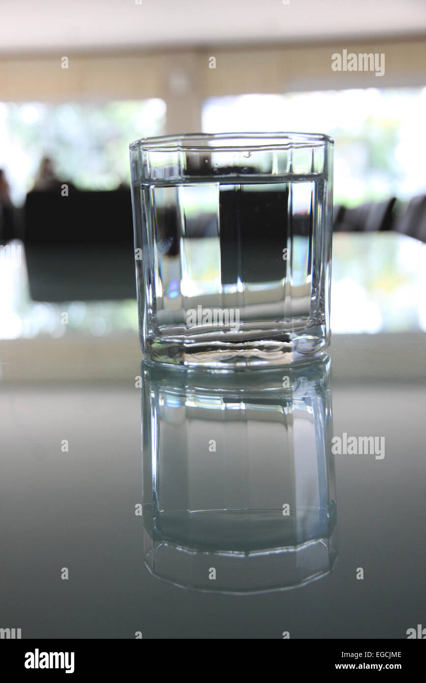 Glass of water is placed on the foods table Stock Photo Alamy